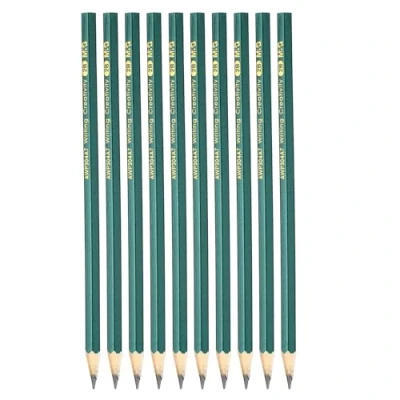 Image of M&amp;G Wooden Hexagonal Pencils, 10 Pcs 2B Pencils Graphite Round for Classroom Teacher Office Supplies, Green