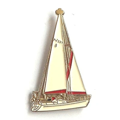 Image of Metal Enamel Pin Badge Sea Ship Sail Boat Sailing Yacht