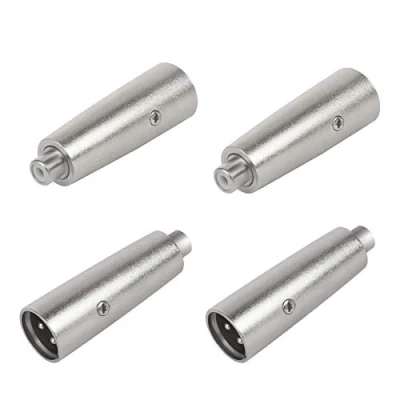 Image of LuluDa RCA To XLR Adapter 4 PCS Male Female 3 Pin Converter Connector Gender Changer Audio Coupler