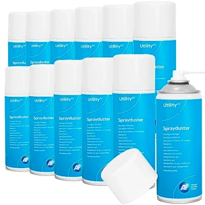 Image of AF Air Duster / Sprayduster Compressed Can Blower Spray for Office PC, Laptop keyboard cleaner dust remover PS5 xbox fans (12 Pack)