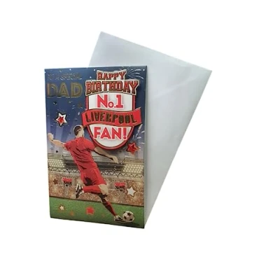 Image of &quot;Express Yourself&quot; Birthday Card for No.1 Liverpool Fan Dad Includes Envelope Football
