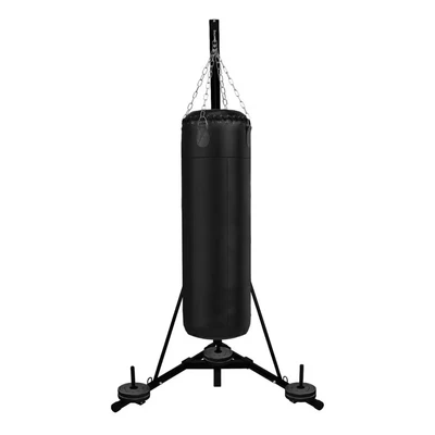 Image of Folding Punch Bag Stand 68kg 150lbs Free Standing Hanging Frame Height Adjustable 182cm 230cm / 6ft 7.5ft Boxing Martial Arts Equipment Stable Triangle Base Heavy Duty Steel Weight Plate Holder