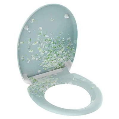 Image of Schütte 82581 Wind Flower Soft Close Mechanism, Motif and Quick Release for Cleaning, Duroplast lid (max. Load of The Toilet seat 150 kg)