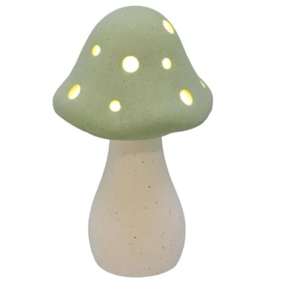 Image of Shudehill Giftware Mushroom Glow Light Up Lamp Ornament Grey, Sage or Pink Matt Finish (Sage)