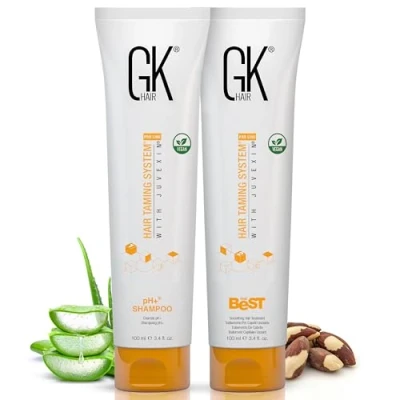Image of GK Hair Global Keratin The Best (3.4 Fl Oz/100ml) Smoothing Treatment With pH+ Clarifying Shampoo (100ml) and Strengthening to make Healthy All Types
