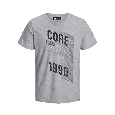 Image of JACK &amp; JONES Men&#039;s Jcohatch Tee Ss Crew Neck T Shirt, Grey (Light Melange Fit: Slim), Medium