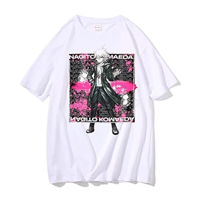 Image of WLIN Anime Danganronpa Komaeda Nagito T Shirt Cosplay Costume Dangan Ronpa White Short Sleeve Cotton Shirts Men Women Casual Tops