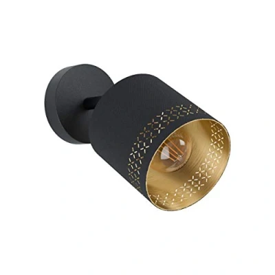 Image of EGLO Esteperra wall spotlight, black/gold, 1 bulb