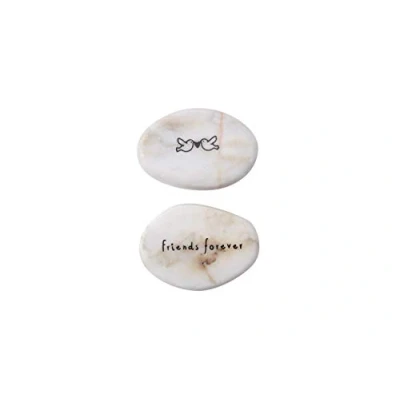 Image of CGB Giftware Single Marble ‘Friends Forever&#039; Double Sided Decorative Pebble Stone Ornament Keepsake with Sentiment Wording and Design GB03514J