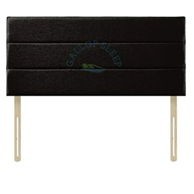 Image of Gallop Sleep Super Padded Eton Chenille Headboard for Divan Bed Bedroom Furniture (Black, Small Double 4 FEET, Height 24 INCHES)
