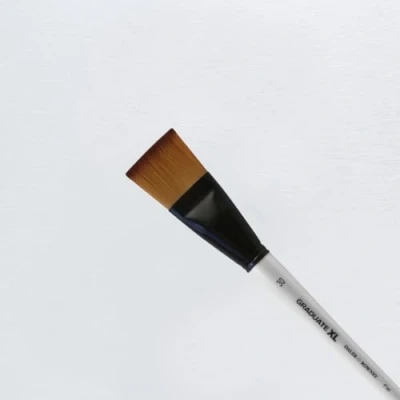 Image of Daler Rowney Graduate XL Multi Technique Brush, Soft Synthetic Hair, Long Handle, Flat, 30