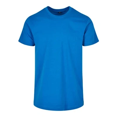 Image of Build Your Brand Men&#039;s Basic Round Neck T Shirt, Cobalt Blue, S