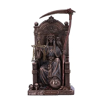 Image of Nemesis Now Santa Muerte&#039;s Throne Figurine, Bronze, 22cm