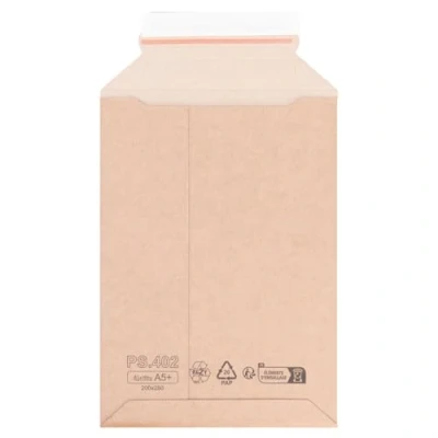 Image of 500 Corrugated Cardboard Mailing Envelopes 200 x 280 mm for A5+ Bag Self Adhesive