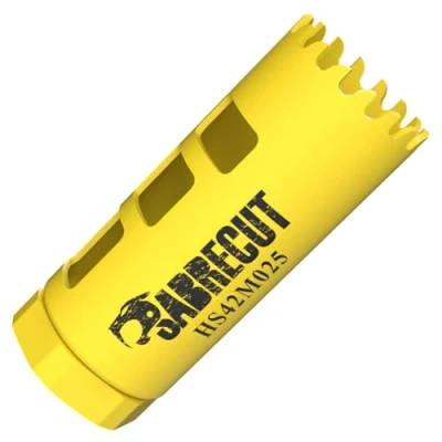 Image of 1 x SabreCut HS42M025 25mm High Performance HSS Bi Metal M42 Cobalt Long Life Hole Saw with Variable Fine Ground Tooth Profile for Cutting Wood, Composites, Plastic and Sheet Steel