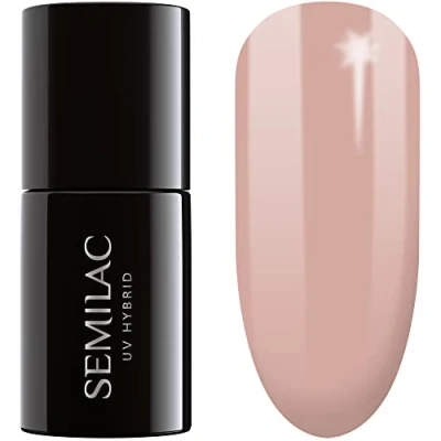 Image of SEMILAC 214 Deep Beige Nail UV Gel Polish Long Lasting and Easy to Apply Soak off UV/Led Perfect for Home Professional Manicure Pedicure 7 ml