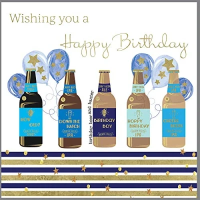 Image of Beer Birthday Card Male 6 x Inches Rush Design