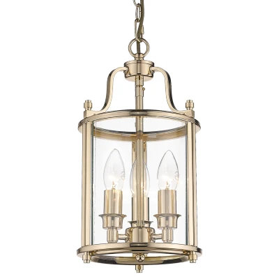 Image of New York 3 Light Lanterns Pendant Ceiling Gold, E14