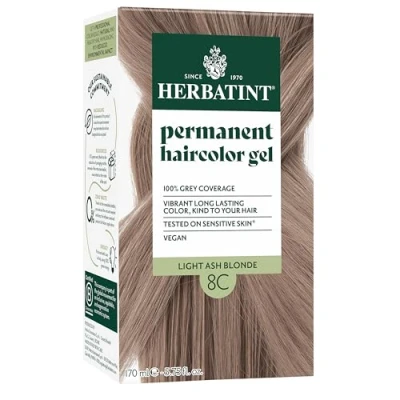 Image of Permanent Herbal Haircolour Gel, 8C, Light Ash Blonde, 4.56 fl oz (135 ml)
