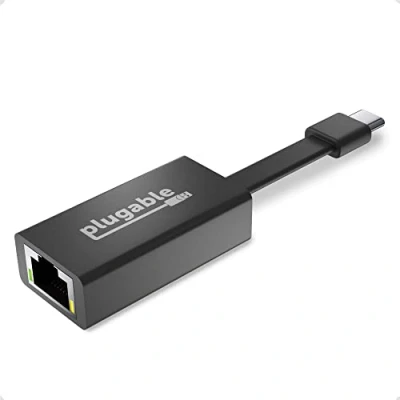 Image of Plugable USB C to Ethernet Adapter, Driverless Fast and Reliable Gigabit Speed, Thunderbolt 3 Adapter Compatible with Macbook Pro, Windows, macOS, ChromeOS