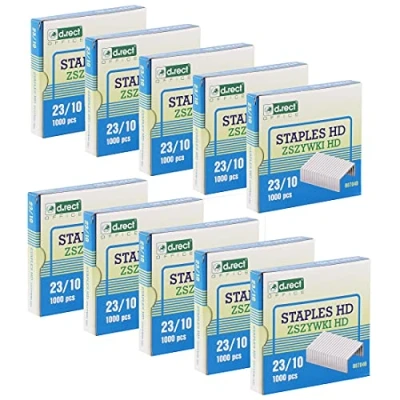 Image of D.RECT Staples 23/10 for Office Staplers Stapler Packaging 10000 Pieces 10 x 1000