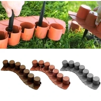 Image of rg vertrieb Palisade Flower Bed Edging Garden Lawn Border 4.05 m Choice of Colours (Terracotta)