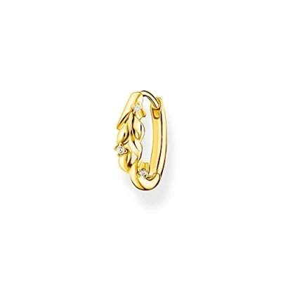 Image of Thomas Sabo single Creole leaves with stones gold plated silver CR681 414 14