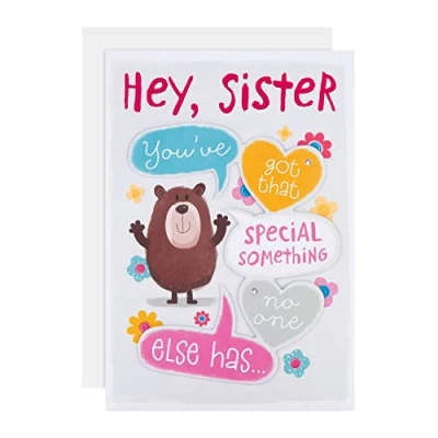 Image of Hallmark Birthday Card for Sister Cute &#039;Special Something&#039; All About Gus Design