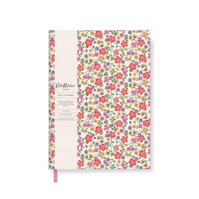 Image of Daily Planner Notebook Cath Kidston Undated Productivity Journal To Do List, Hourly Schedule, Priorities &amp; Notes A5 Organiser for Students, Home or Office Autumn Ditsy Cream Floral