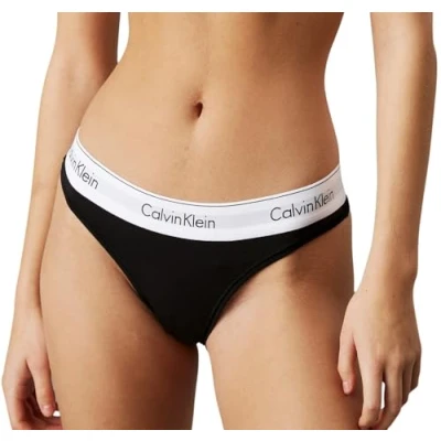 Image of Calvin Klein Women&#039;s Thong, Black (Black), M