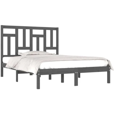 Image of vidaXL 3101370 Bed Frame without Mattress Grey Solid Wood 200x200 cm (810104+814216)