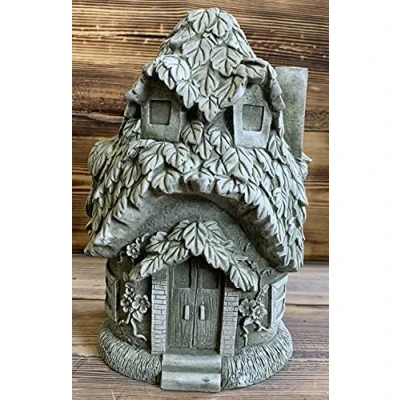 Image of STONE GARDEN LARGE MUSHROOM LEAF HOUSE GIFT STATUE ORNAMENT