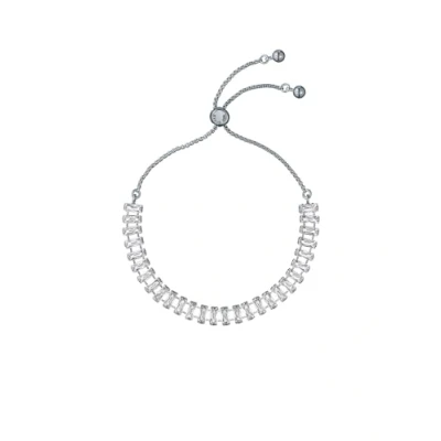 Image of Ted Baker Isabela Crystal Baguette Adjustable Bracelet For Women (Silver/Crystal)