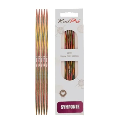 Image of KnitPro 15 cm x 3.5 mm Symfonie Double Pointed Needles, Multi Color