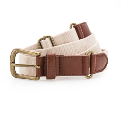 Image of Asquith &amp; Fox Mens Faux Leather And Canvas Belt (Natural) One Size