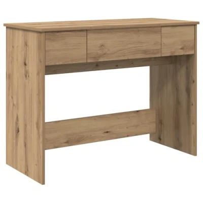 Image of vidaXL Artisan Oak Dressing Table with Mirror, 100 x 45 76 cm