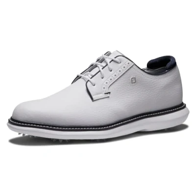 Image of FootJoy Men&#039;s Traditions Golf Shoe, White/White/Navy, 7 UK