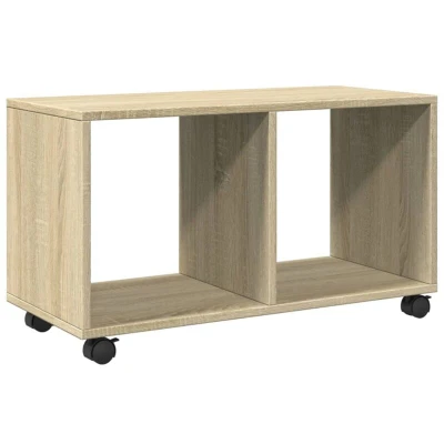 Image of vidaXL Rolling File Cabinet Engineered Wood, Sonoma Oak, Ample Storage, Easy Mobility, Office/Home Use, 72x33x42.5 cm