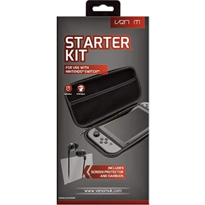 Image of Venom Switch Tempered Glass Screen Protector and Controller Case Starter Kit (Nintendo Switch)