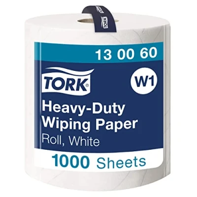 Image of ESSITY Multi purpose Paper Wipes/Cleaning Cloths, TAD Grade, 2 ply, White, Pack Of 1 Roll