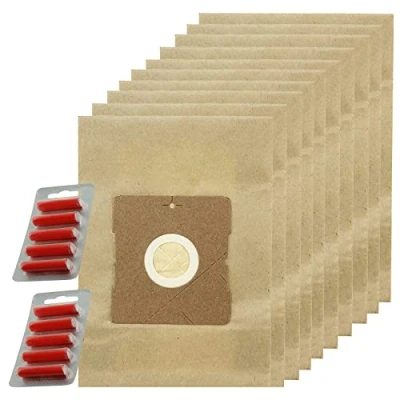 Image of SPARES2GO Dust Bags for AmazonBasics VCB43B1 70EUK Cylinder 3.0L Vacuum Cleaner (Pack of 10 + Fresheners)