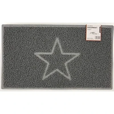 Image of Nicoman Star Embossed Shape Entrance Door Mat Dirt Trapper Jet Washable Doormat Drainage Outdoor Use Only (Small, Grey, 60 x 40cm)