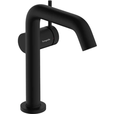 Image of Hansgrohe 73341670 Tecturis S Single Lever Basin Mixer 150 Fine CoolStart EcoSmart+ Without Waste Set, matt Black, spout Height 150mm