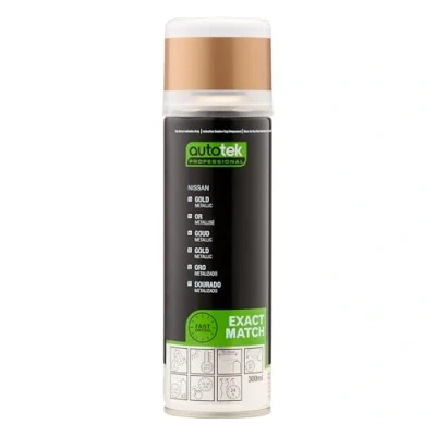 Image of Autotek Professional Exact Match Car Spray Paint, Nissan Gold Metallic Aerosol Spray, 300 ml