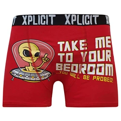 Image of Novelty Mens Boys PG Designer Rude Boxer Shorts Trunks Funny [Blow This Yellow,L]