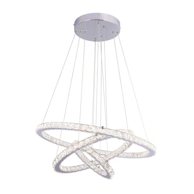 Image of Marilyn I Pendant Ceiling Light Chrome K5 Crystals 3x LED Dimmable 3000 6000K Remote Control