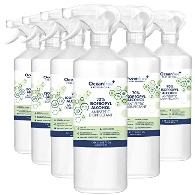 Image of IPA Disinfectant Rubbing Isopropyl Alcohol 1L Litre Kills 99% Bacteria, Germs Sanitiser Sanitizer (Pack of 6)