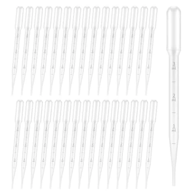 Image of 50 PCS Plastic Transfer Pipettes,Graduated Pipettes,Plastic Reusable Pipettes, Transparent Measuring Droppers Pipettes for Transferring Essential,Oils,Paints,Lab,Experiment(3ml)