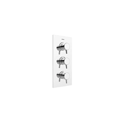 Image of Bristan PM2 SHC3STP C Prism Recessed Thermostatic Dual Control Shower Valve Integral Stopcocks, Chrome, Three Outlet, Two On