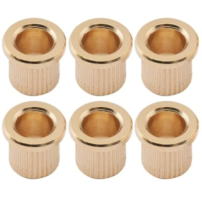 Image of Musiclily Pro Big Lip Style Guitar String Through Body Ferrules for Tele Telecaster/Hardtail Strat Electric Guitar, Gold (Set of 6)